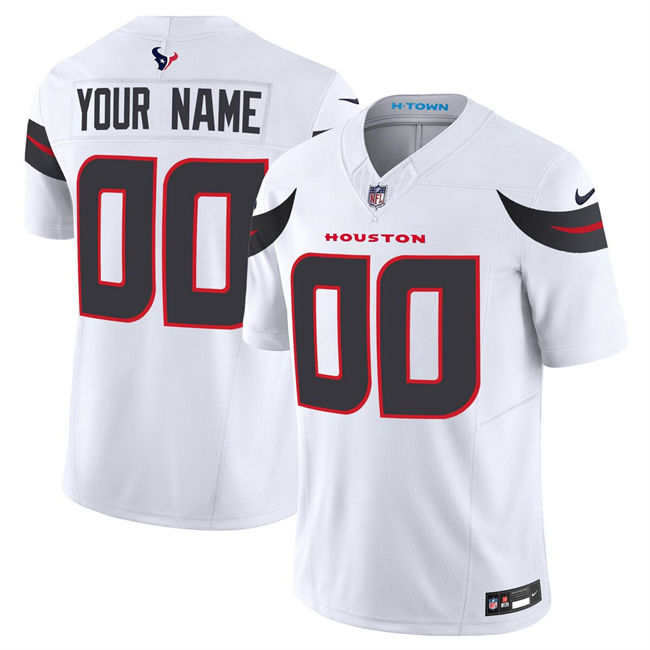 Men's Houston Texans Customized White 2024 F.U.S.E Vapor Football Stitched Jersey (Check description if you want Women or Youth size)